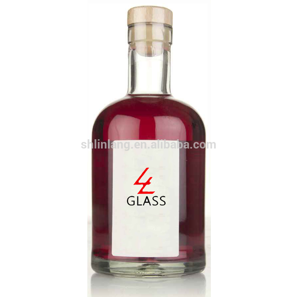 Shanghai linlang Factory wholesale 100ml mini gin bottles with corked finish