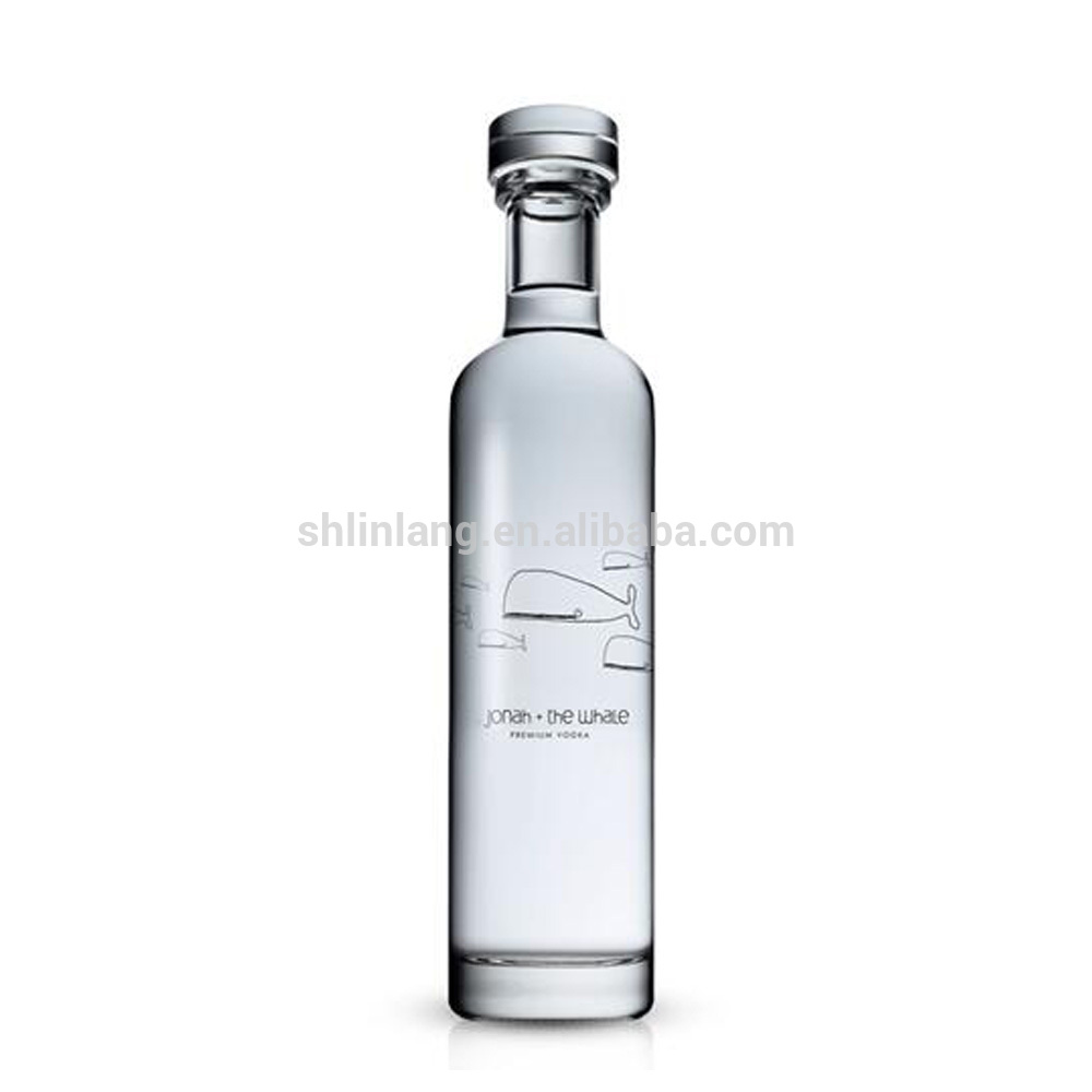 Augstas kvalitātes bieza apakšējā skaidrs apaļa dzērienu stikla pudele