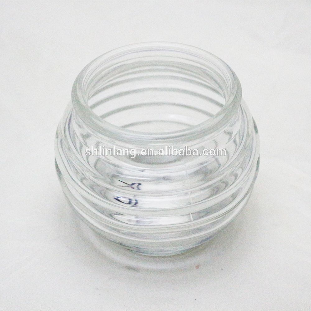 round glass candle holder glass tealight jar with screw thread