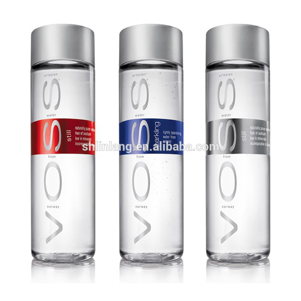 Linlang hot sale newly developed glass products voss like glass bottle