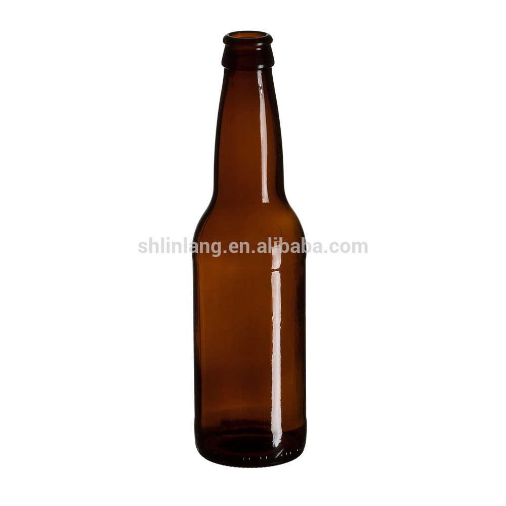 Bottom price Essential Oil Amber Glass Bottle - High quality amber beer bottle 330ml manufacture xuzhou city – Linlang