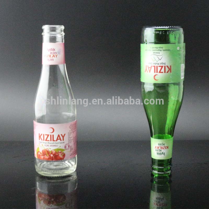 fabrication de bouteilles en verre bouteille de jus en gros 250 ml avec bouchon couronne