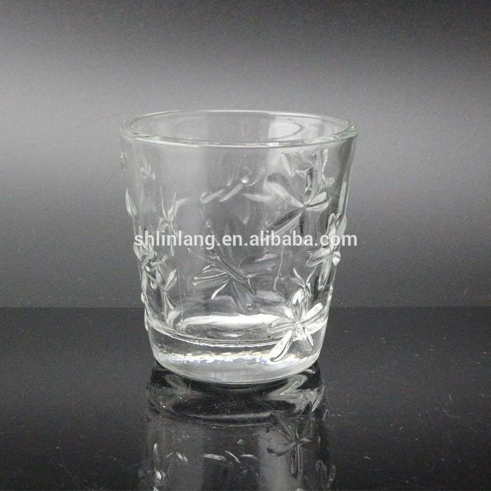 Clear Tealight Glass Candle Holder Amin'ny Embossment