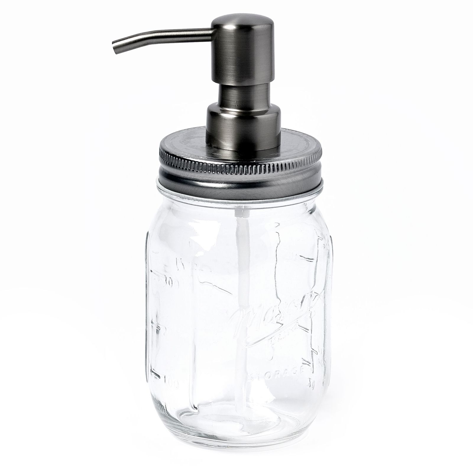 Vintage style Glass Jar Liquid Soap Midget Mason Jar Counter Foam Dispenser Pump