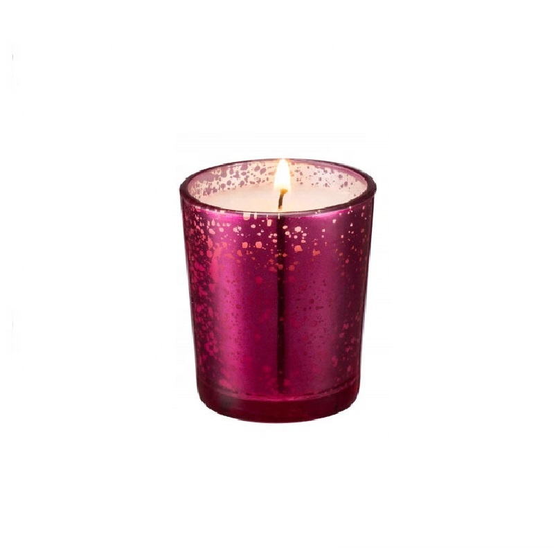 Wholesale Linlang Red Glass Tealight Candle Holder Mercury Glass Candle holder Glass Candle Cup
