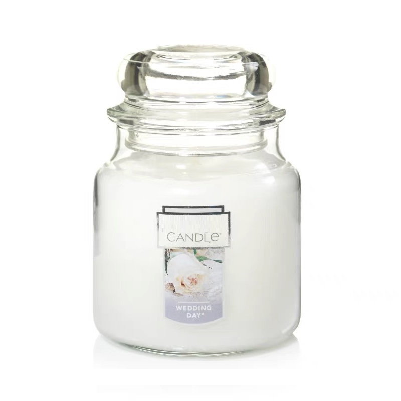 Wholesale Linlang Best Selling Products Medium Size Glass Candle Jar With Lid Glass Candle Holder