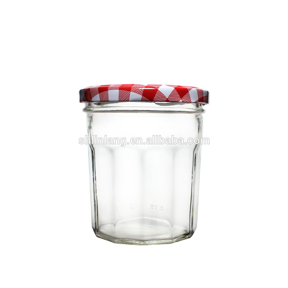 shanghai linlang Hot sales glass customized bee honey bottle glass jar