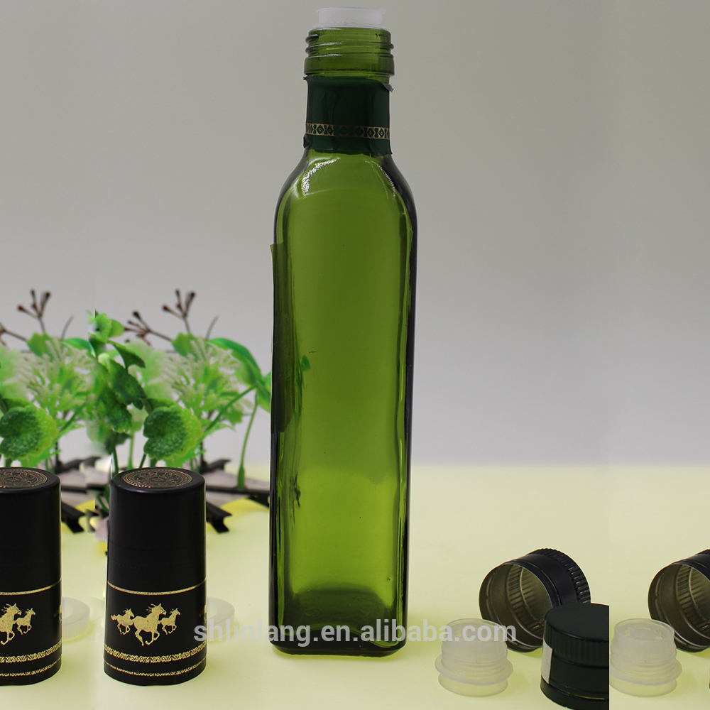 Shanghai Linlang Factory Price Marasca glass bottle olive oil bottle
