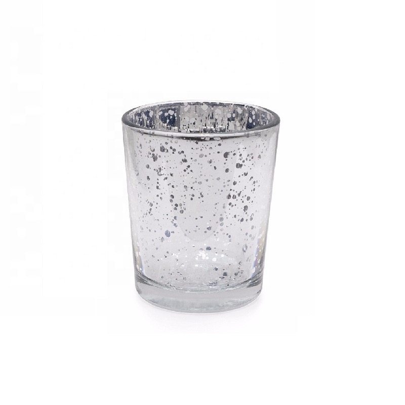Partihandel Linlang Populära Silver Mercury Glass Värmeljus Ljusstake