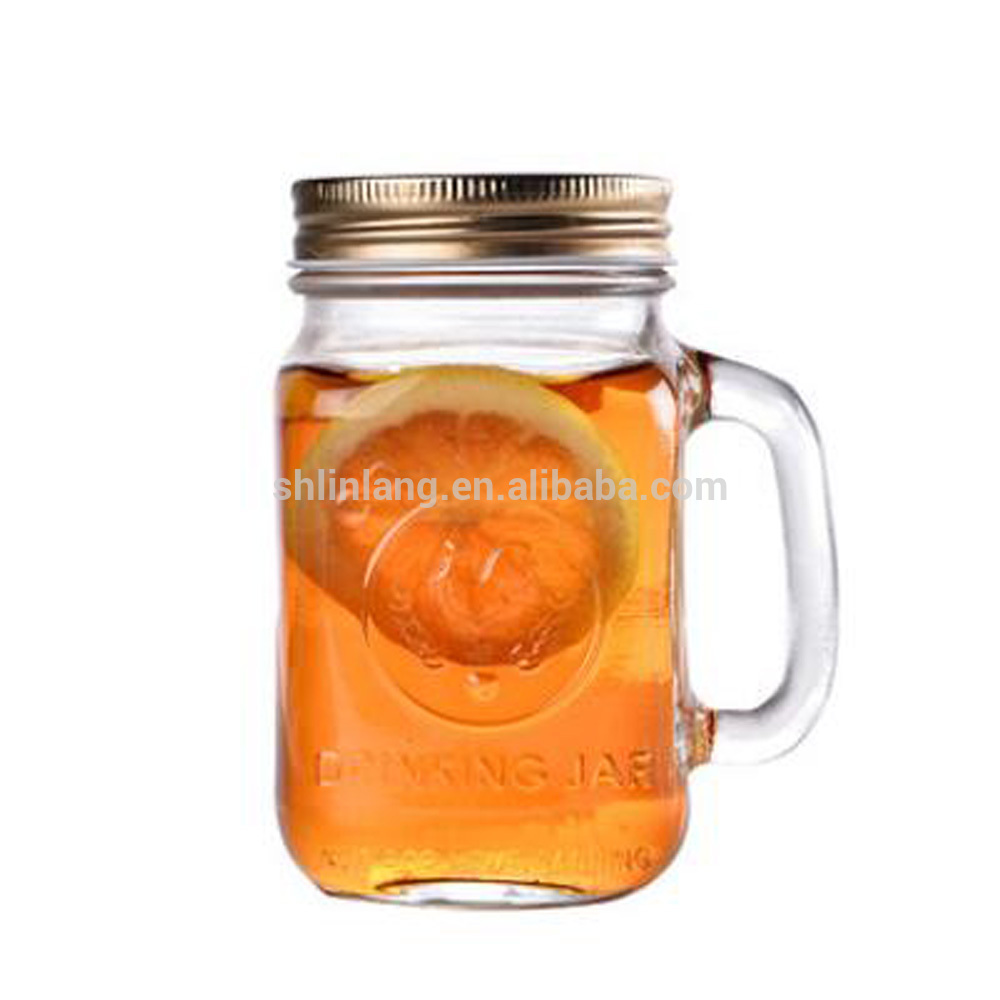 Velkoobchod China 7 oz láhev na pití Glass Jar s rukojetí