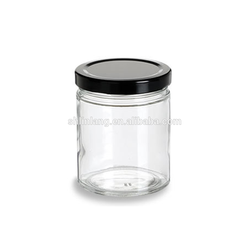 Linlang hot welcomed glass products glass jar with black lid