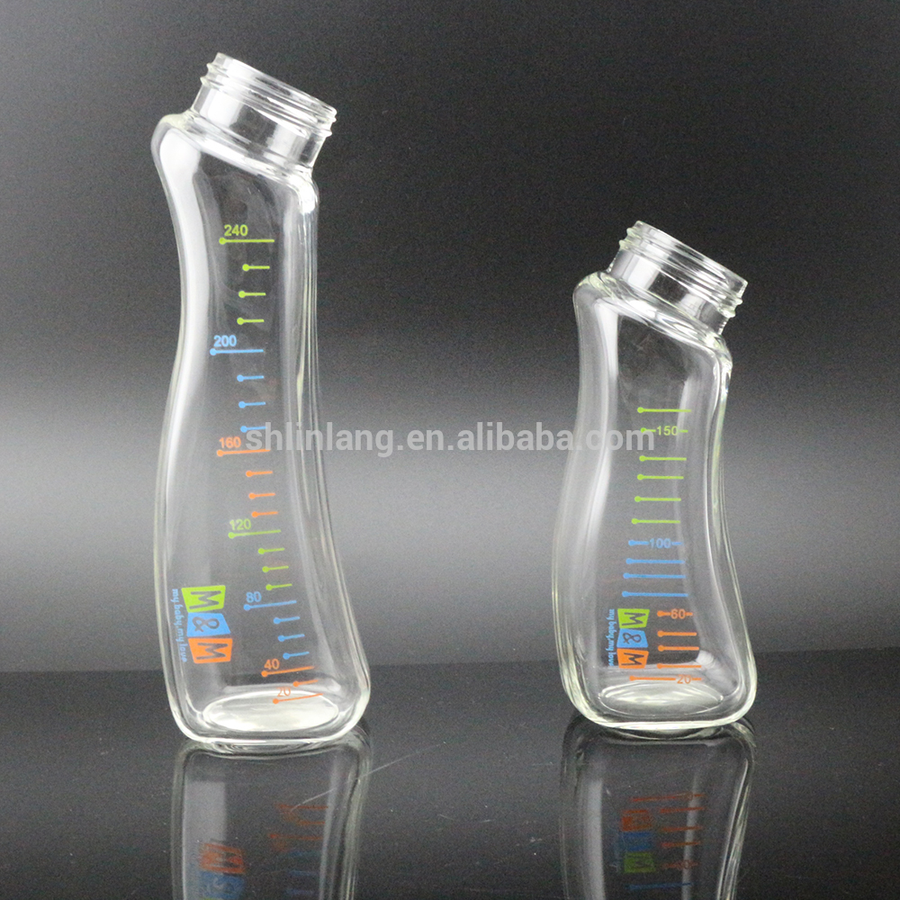 Shanghai Linlang Wholesale Handheld 150ml 240ml Glass Baby Milk Bottle