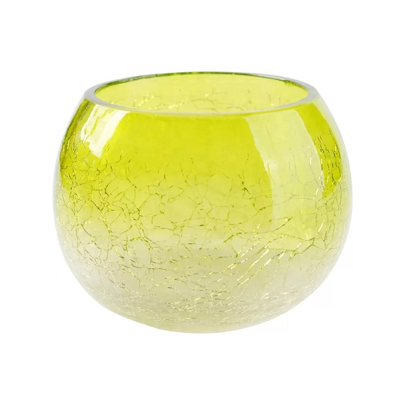Best quality Candle Holder For Wedding - Shanghai Linlang Wholesale Colored Glass Candle Holder Round Cracked Glass Candle Holder Tealight Candle Holder – Linlang