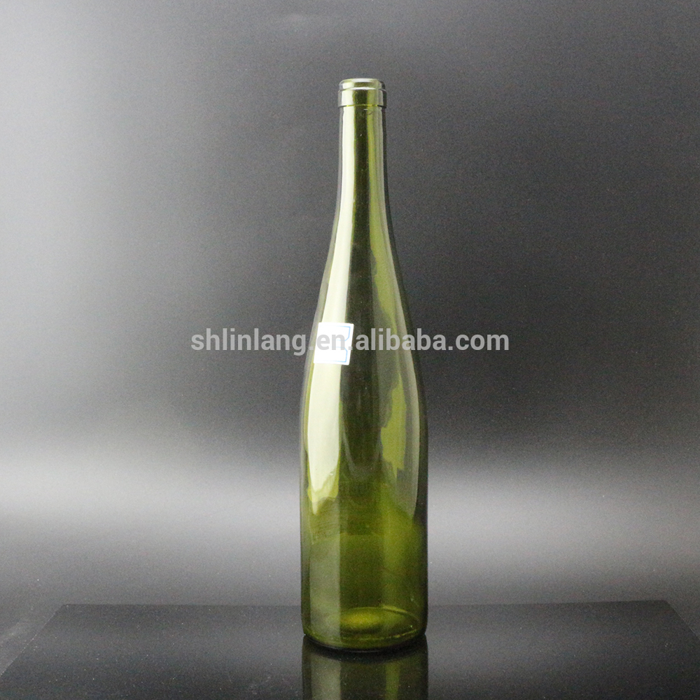 Shanghai Linlang wholesale 750 ml dark green Rhine Hock wine bottle
