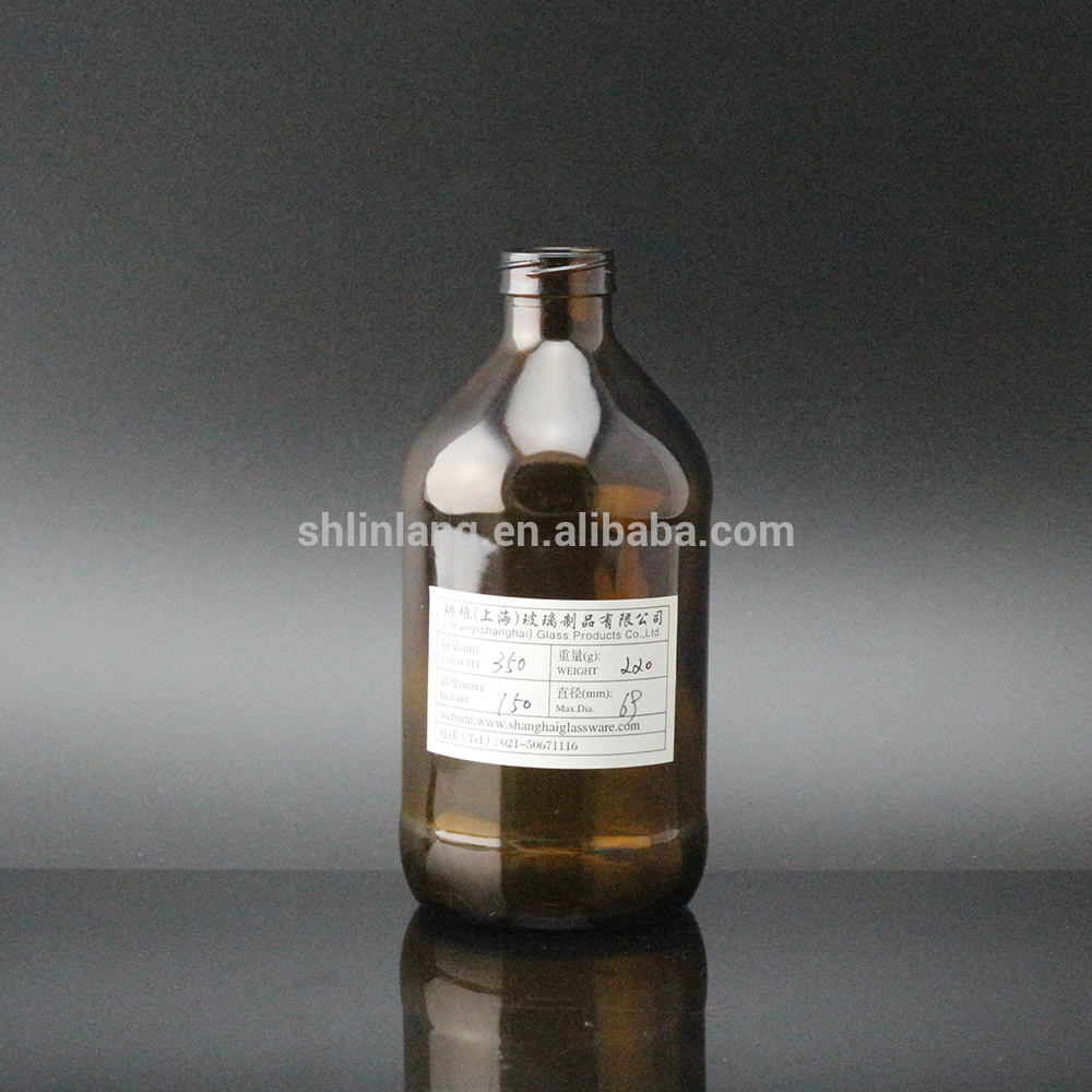 Shanghai Linlang wholesale 12 oz Stubby Amber or Matte surface finish Beer Bottle