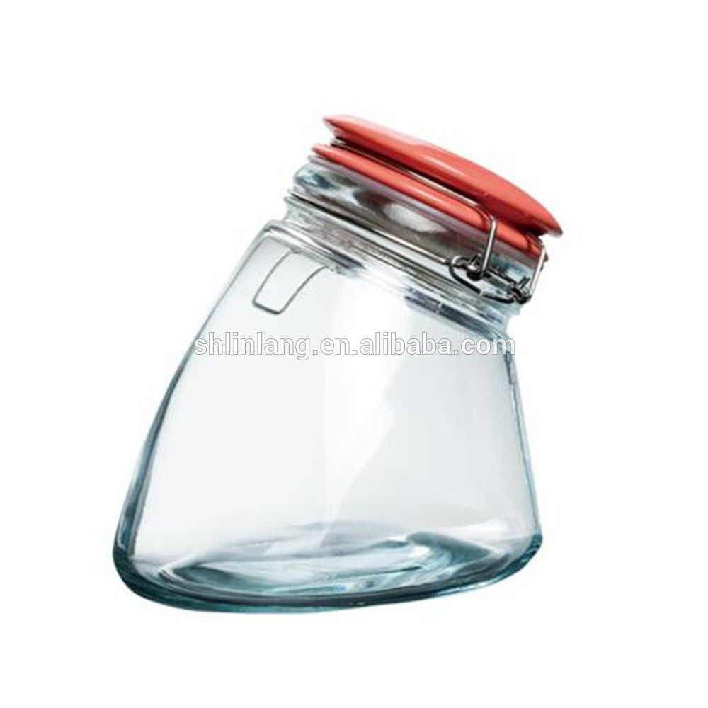 Linlang new design wry neck glass jar