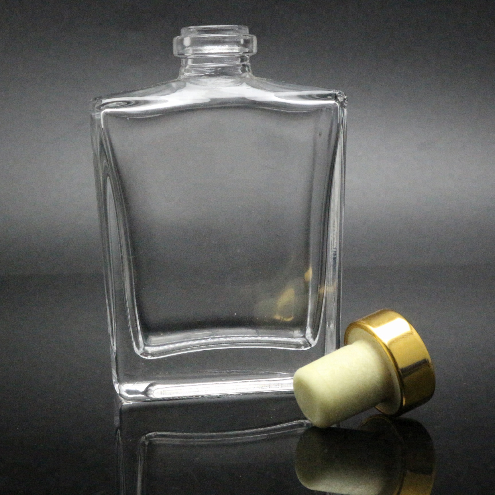 Parfum përdorimi i shishe qelqi me krem ​​drejtkëndësh me tape 10ml 20ml 30ml 40ml 50ml 100ml 120ml 150ml 200ml 250ml