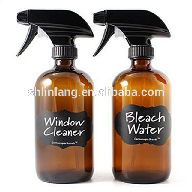480 mL (16 oz) Amber Glass Bottle with Trigger Spray 2pack