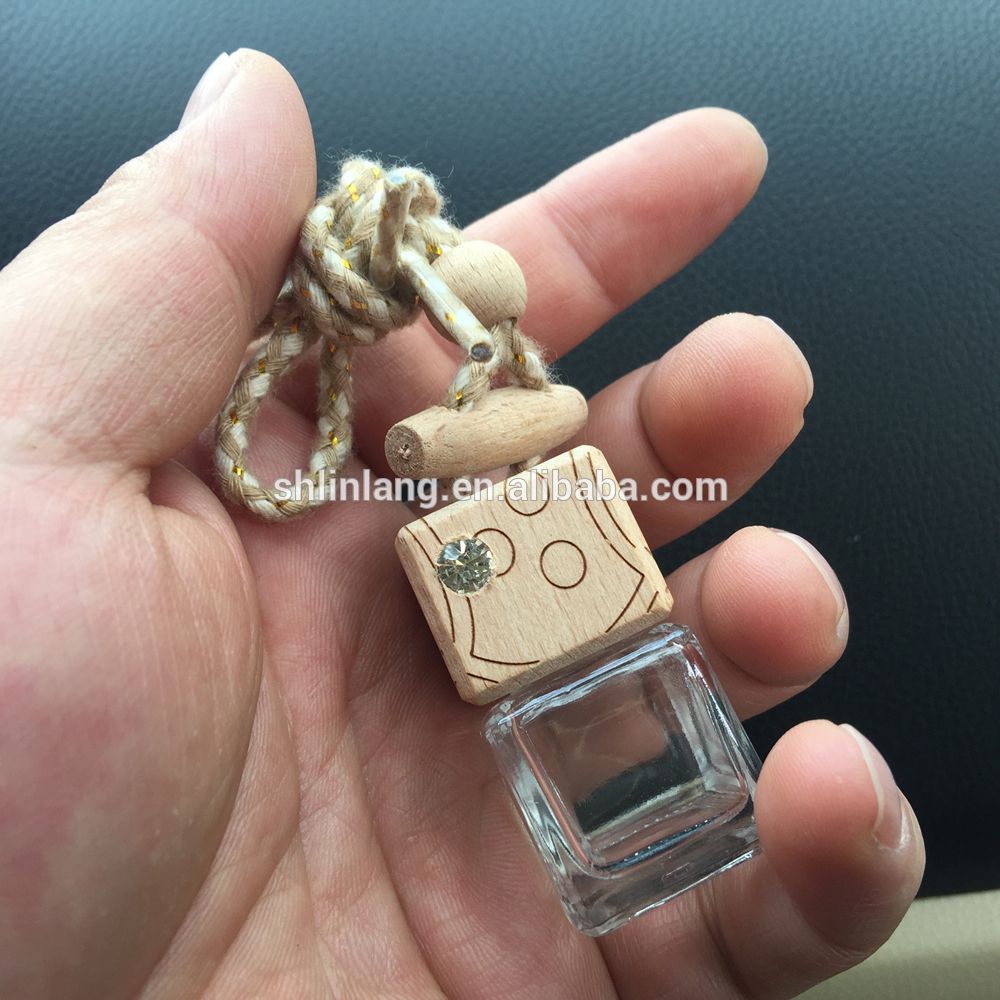OEM/ODM Supplier Glass Honey Jars - shanghai linlang10ml square car perfume bottle hanging Air Freshener Empty bottle without perfume – Linlang