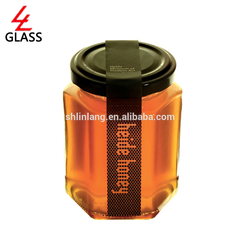 Best Price on 15ml Glass Essential Oil Bottle - shanghai linlang hexagonal glass honey jar with black lid in bottles – Linlang