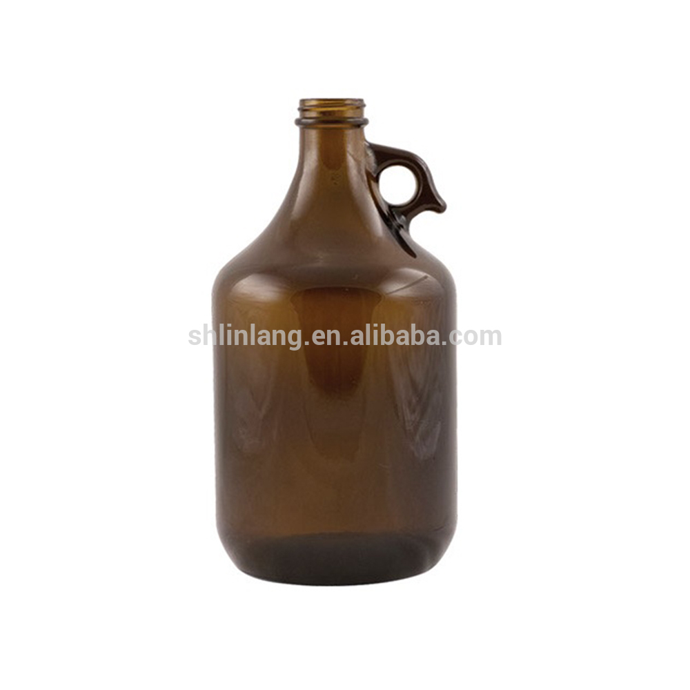 Shanghai Linlang Wholesale Amber Pistol Grip Beer Growler Bottles with with trigger grips