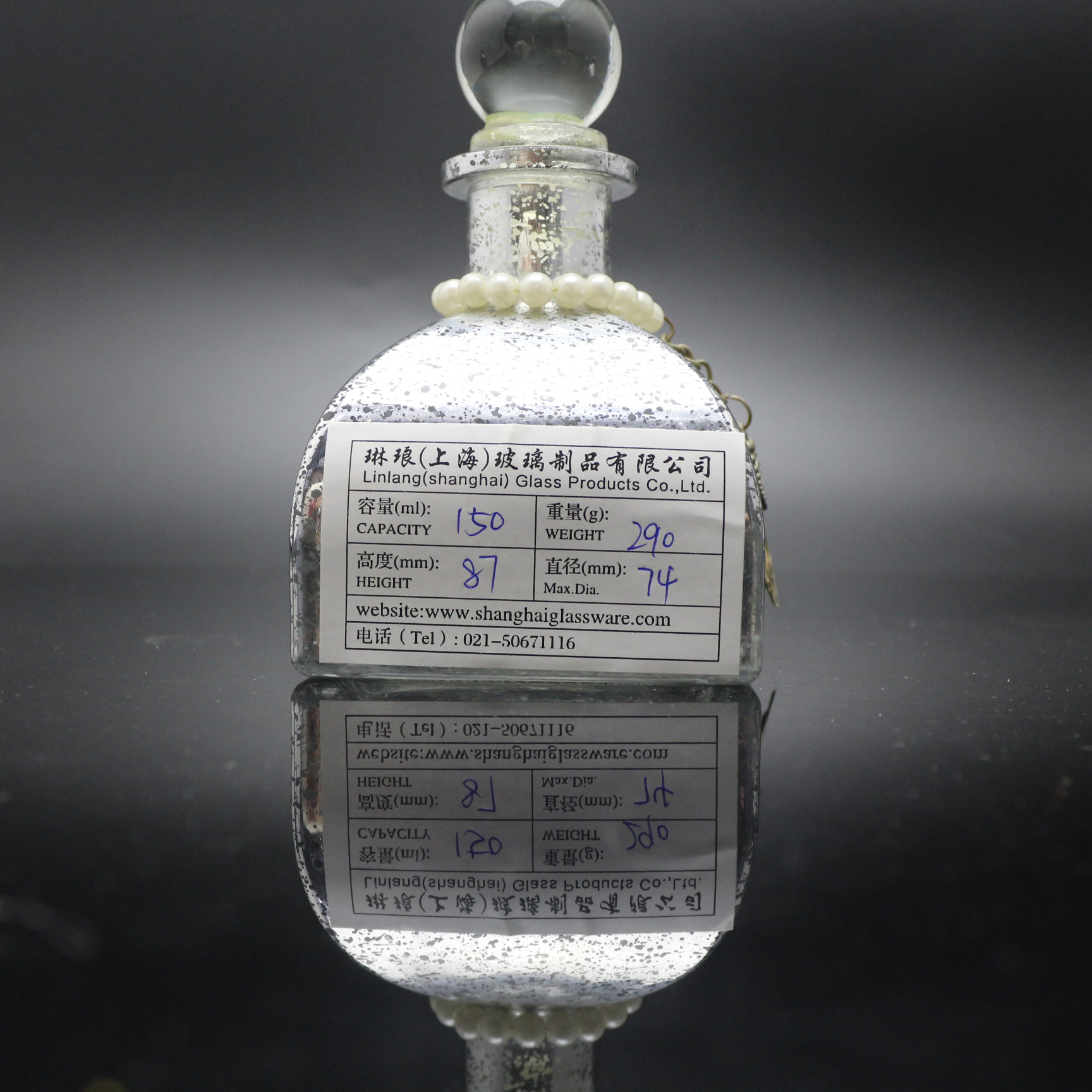 Crystal sny helder glas bottel met prop bottel silwer riet diffuser bottel vierkante 120 ml 4oz