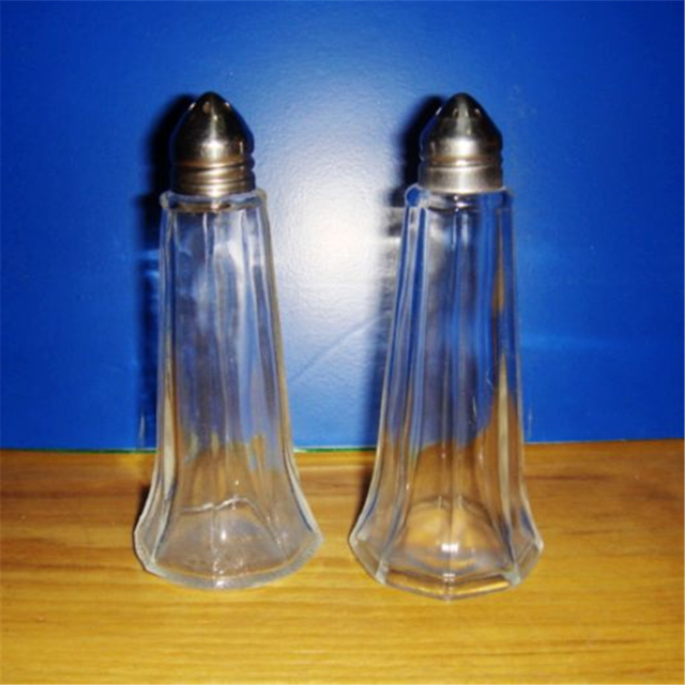 Linlang välkomnade glas produkter Salt och peppar Grinder Set - borstat rostfritt stål Topp- och glasflaska - Salt & Pepper M
