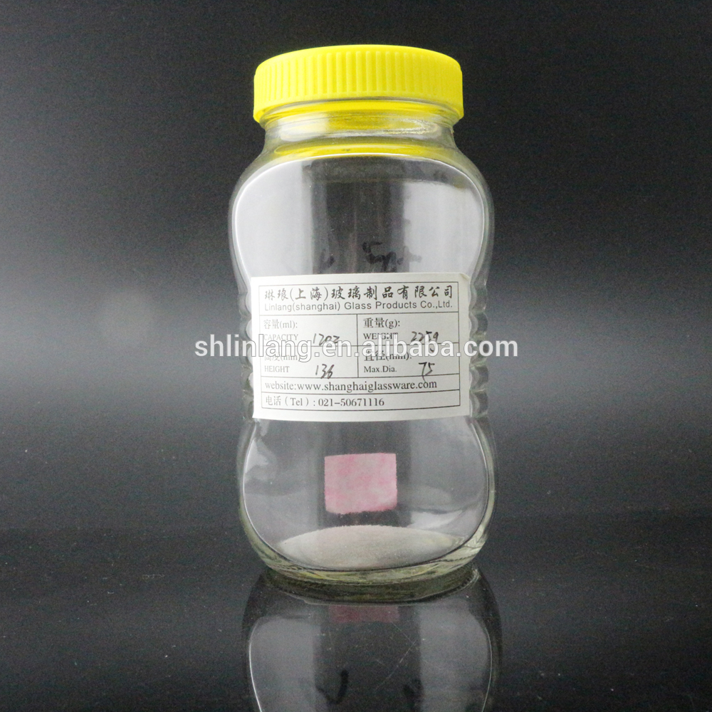 Xangai Linlang vidre pots de vidre de boca ampla extractor de mel 250ml 1000ml de qualitat alimentària amb tapa de plàstic