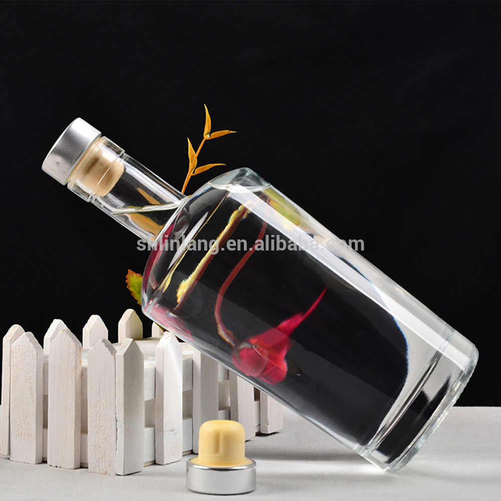 Mejor vidrio transparente cylindy venta botella de licor Shanghai Linlang 700ml