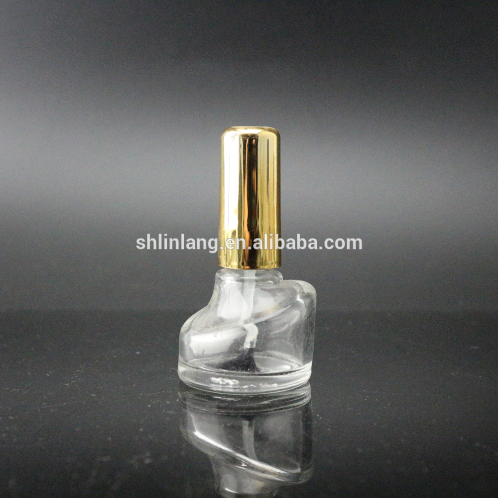 shanghai linlang 14 ML 15ml 10ml glass nail polish bottle with golden cap brush