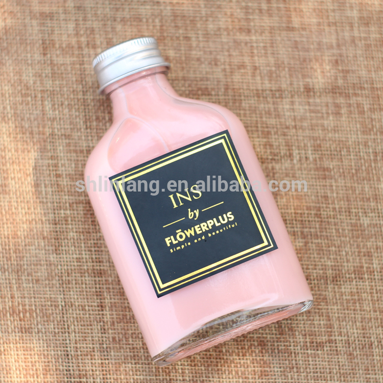 Linlang glass bottle manufacture export rectangle square glass bottle beverage 100ml 200ml