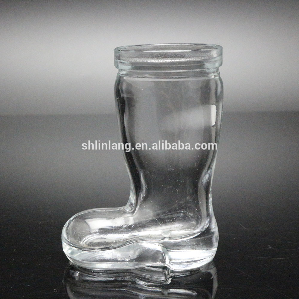 Linlang hot welcomed glass products glass shoe bottle