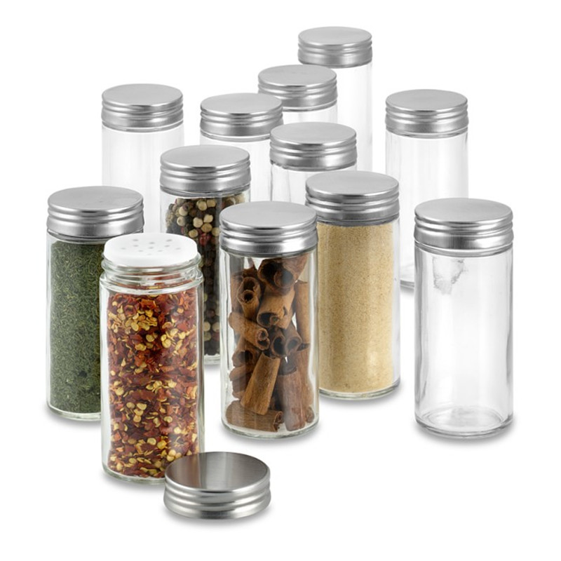 OEM Supply 1000ml Vacuum Storage Custom Glass Jar For Food - Linlang shanghai factory direct sale spice jar set with aluminum lid – Linlang