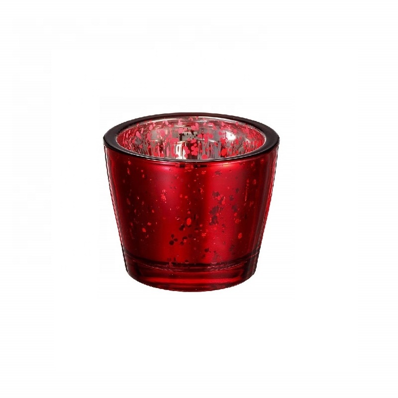 Shanghai Linlang Wholesale Small Red Thick Glass Candle Holder Glass Candle Cup