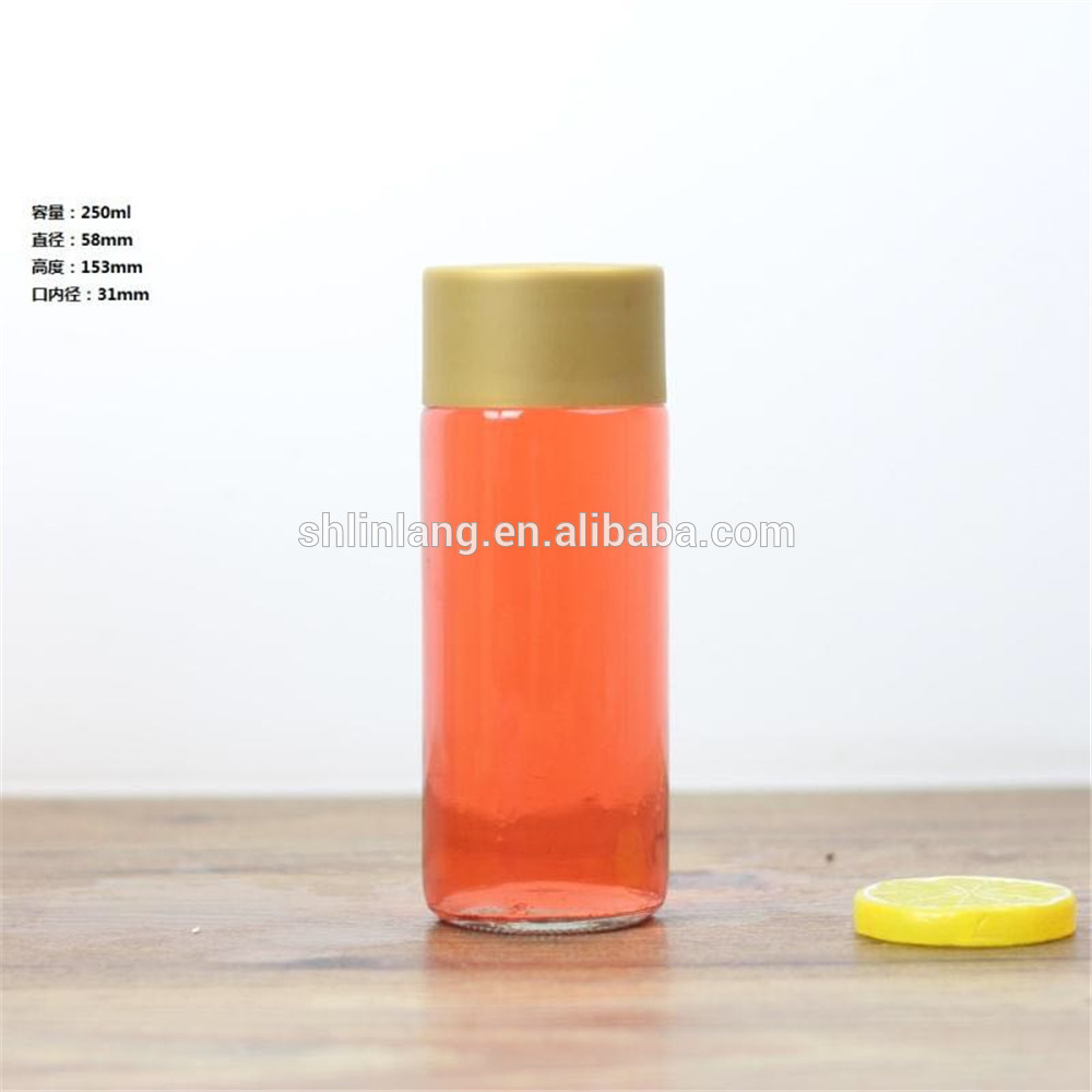 Linlang super star glass products stocked 250ml clear voss water glass bottle