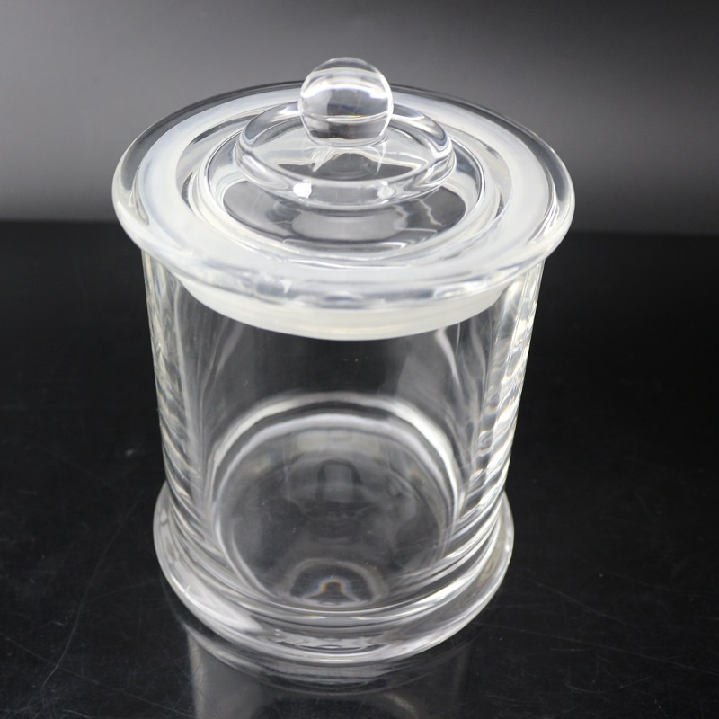 Linlang Muermeldéier 8oz 10oz 12oz 15oz Premium Qualitéit Eidel däitlecht Glass Käerz Jar No Knob Schlass