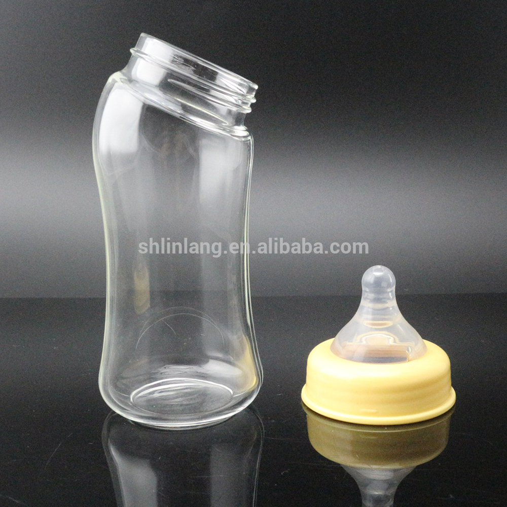 Wide Neck Safe Toughened glass sanggol bote Anti-shock Baby Feeding Bottle Glass Baby Bote