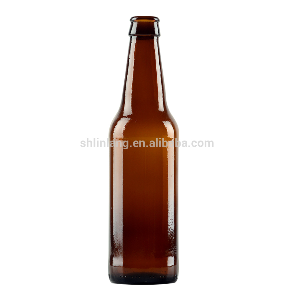 Shanghai Linlang wholesale long neck crown Pry off finish 355ml beer bottle