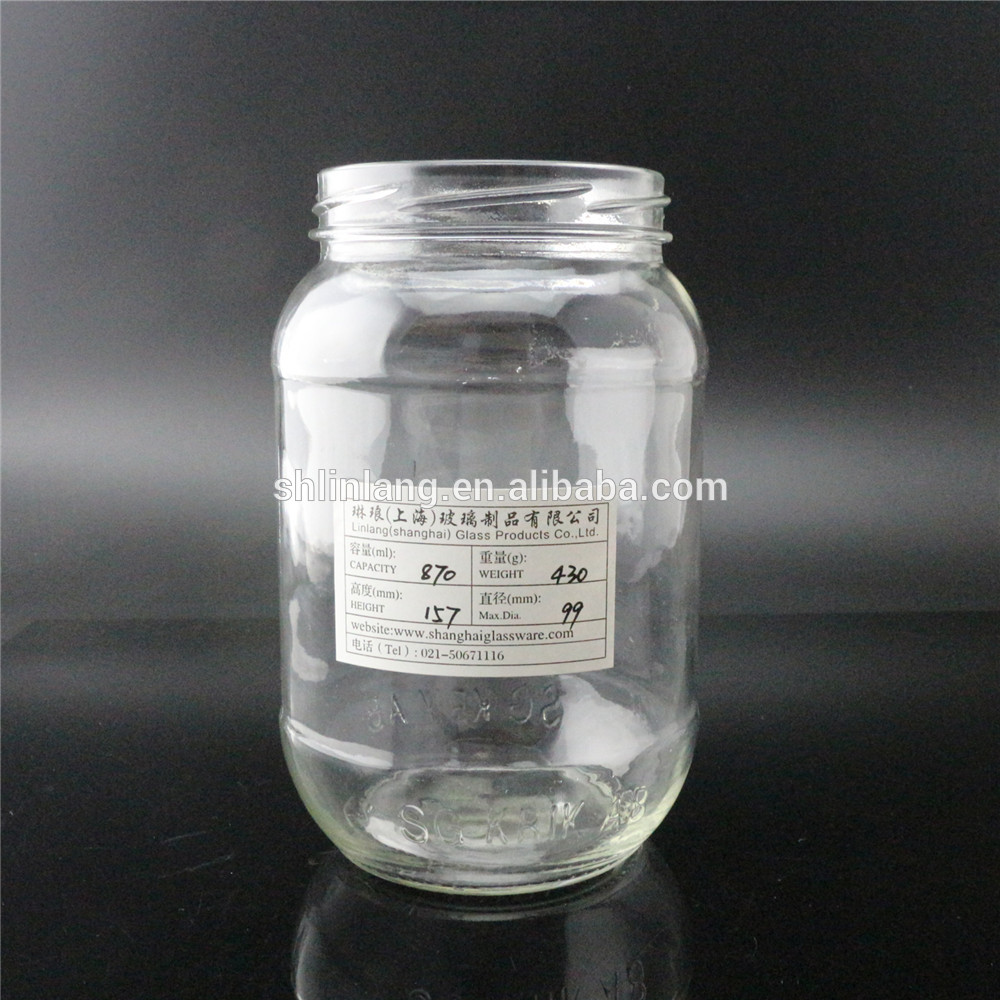 Linlang factory hot sale glass products glass storage jar 870ml