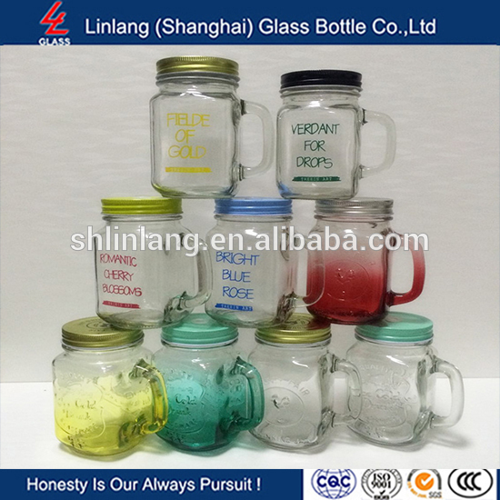 Linlang hot welcomed glass products,mason jar with straw