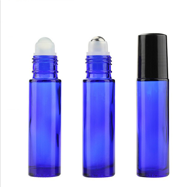 Cheap Cobalt Blue 10 ml Small Glass Roll-on Bottles with Stainless Steel Roller Balls Wholesale