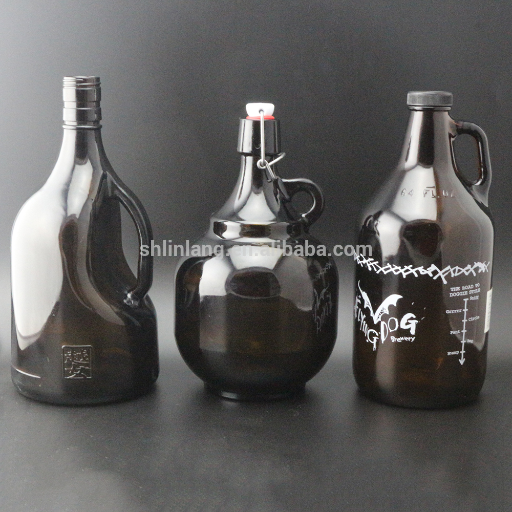 Factory Promotional Glass Yogurt Jar With Lids - Shanghai Linlang Wholesale 64 oz Amber Glass Beer Growler – Linlang