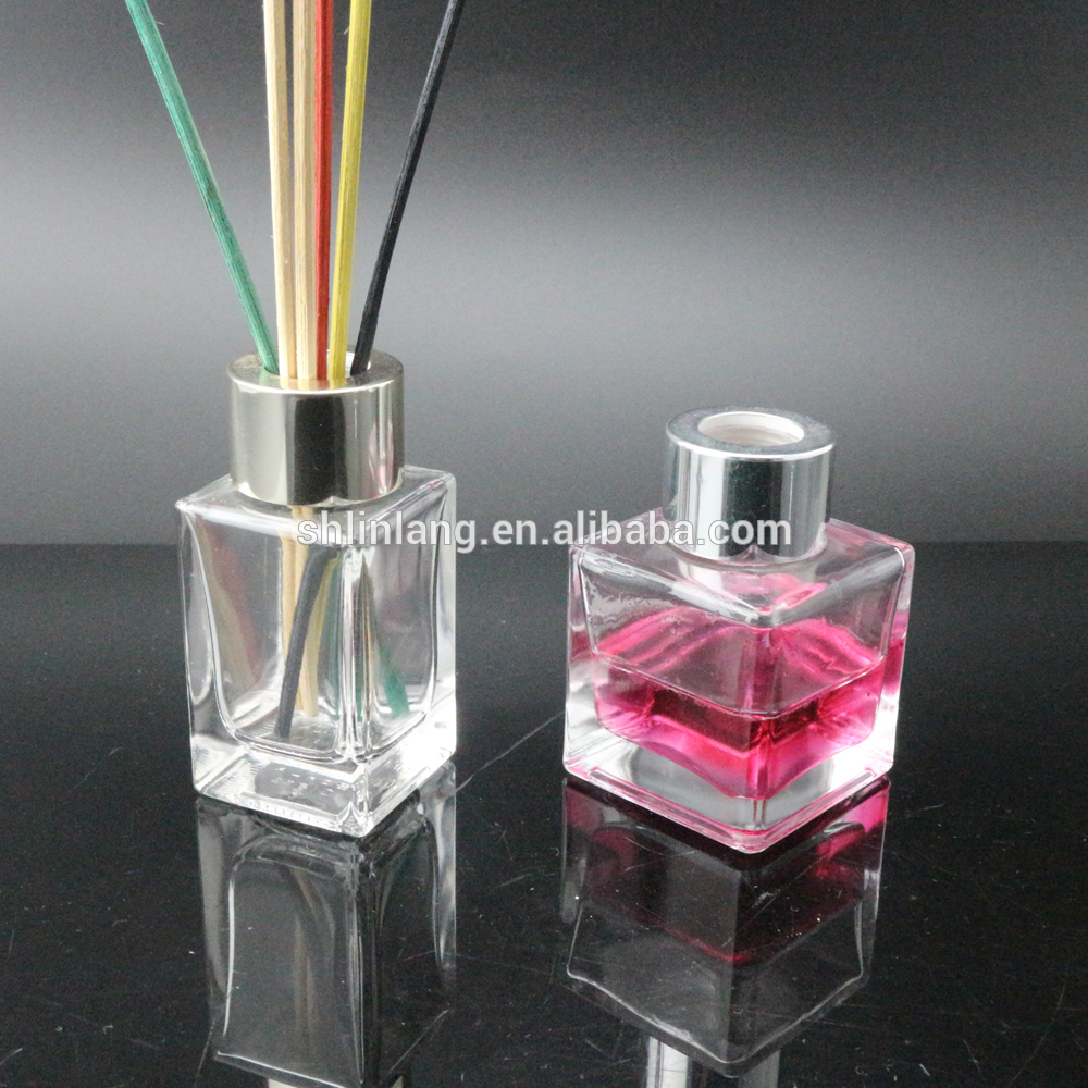 shanghai linlang air freshener 50ml 125ml 200ml glass reed diffuser bottle with silver lid stick for home decor