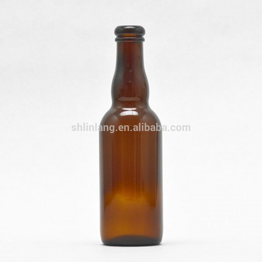 Shanghai Linlang Wholesale 375 ml Belgian style cork finish Beer Bottle glass with Cork and Hooded Wires