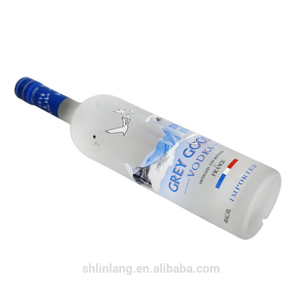 Shanghai Linlang fábrica al por mayor 50ml 750ml ganso gris vacía botella de vodka