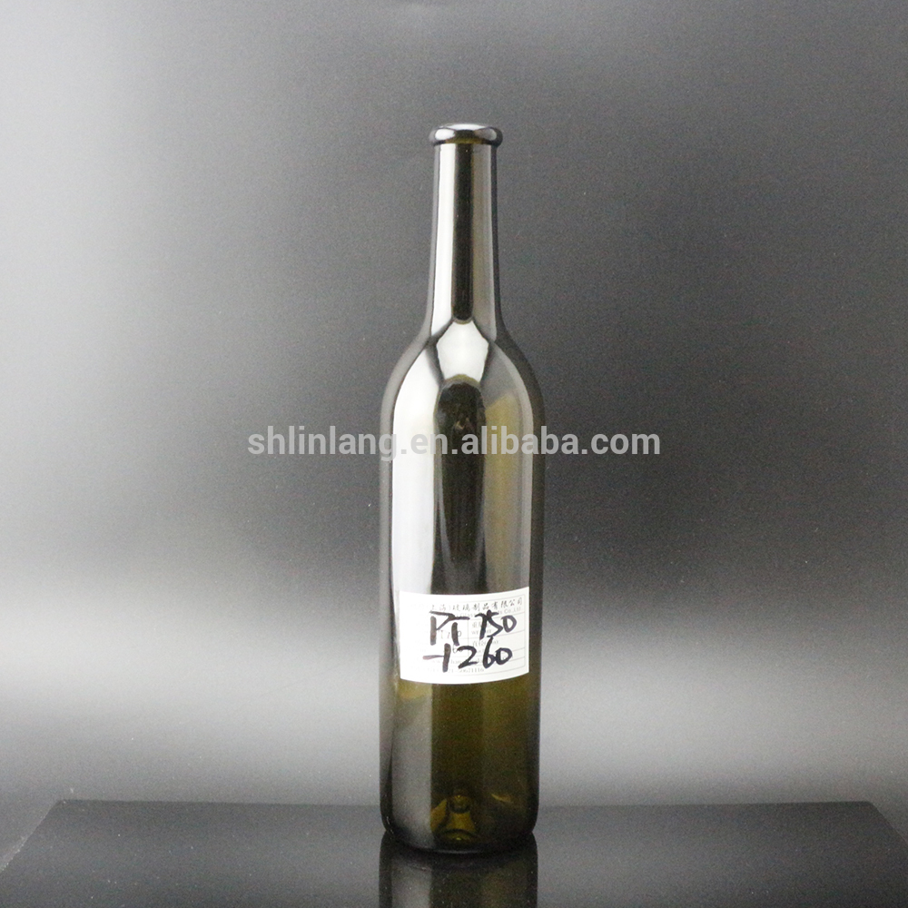 Shanghai Linlang Wholesale Factory supplier wholesale amber 750ml glass bottle of red wine