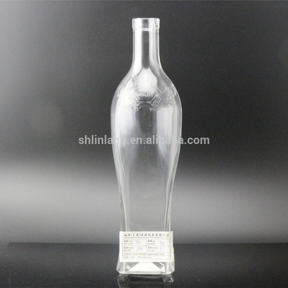 Shanghai Linlang velkoobchodní prázdné jasné 750ml skleněné lahve na alkohol