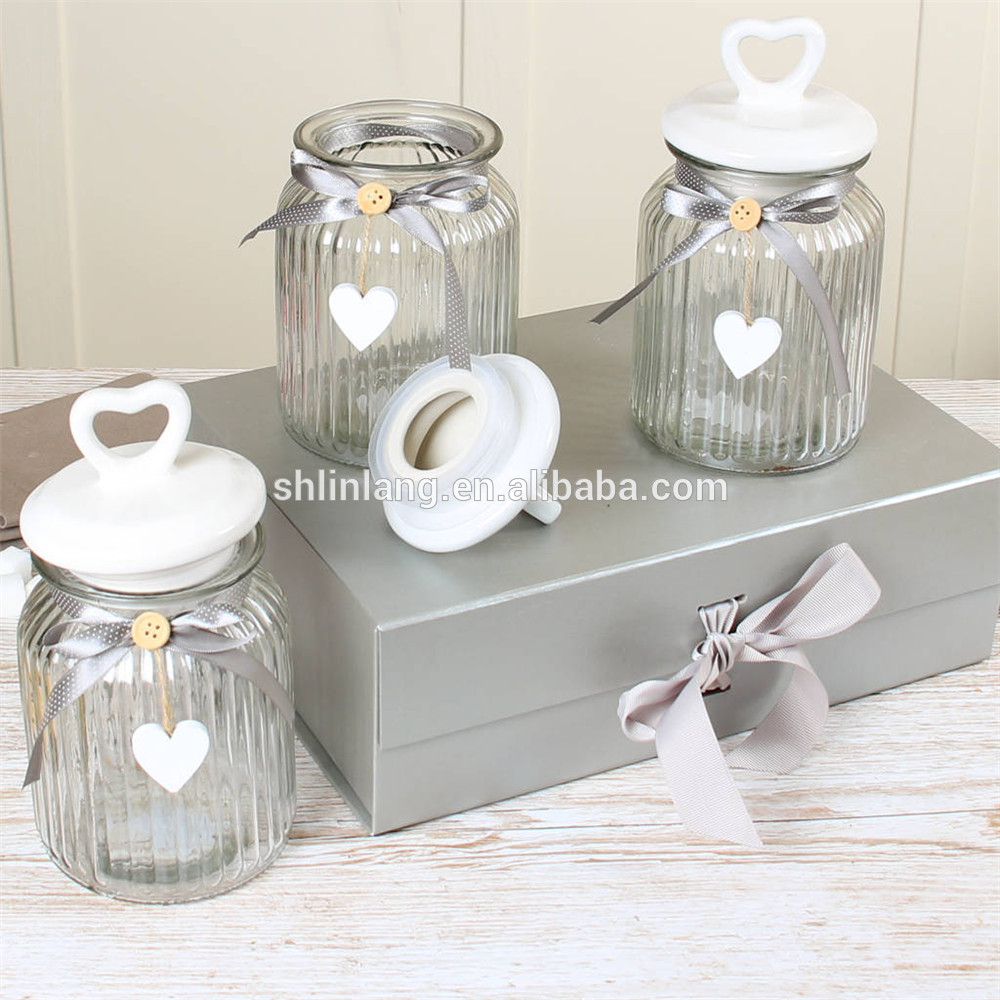 Linlang factory hot sale glass food storage jars with good looking