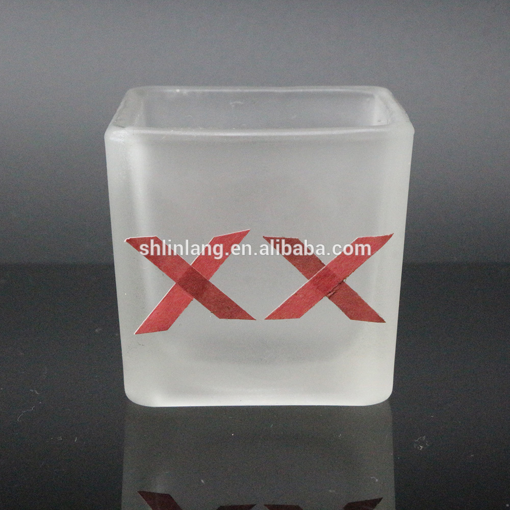 ขายส่งสีขาวน้ำค้างแข็งเทียนก้อนหอมเทียนภาชนะ holderglass ขวดแก้ว