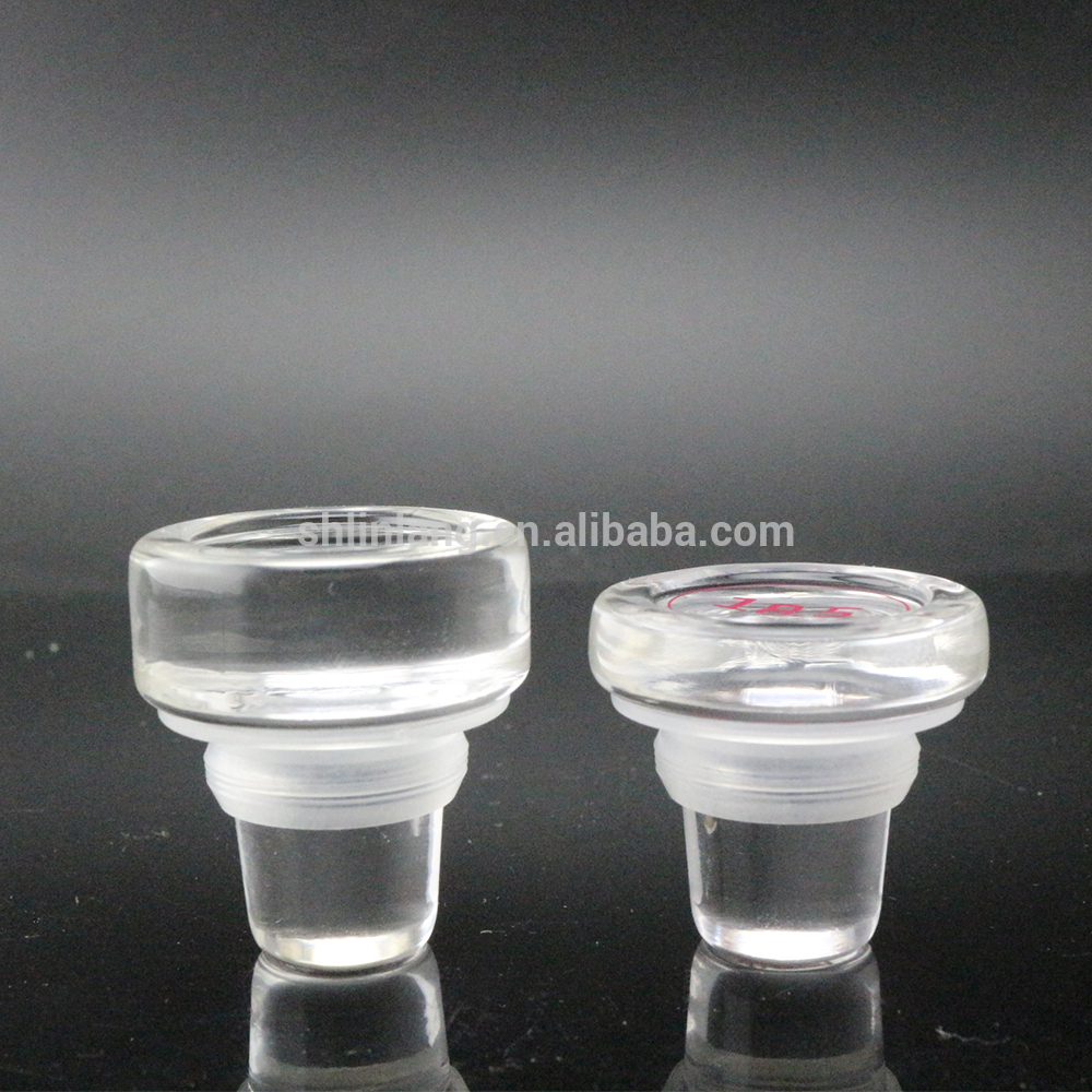 Shanghai Linlang wholesale neck rubber seal crystal glass cork for spirit and wine bottle
